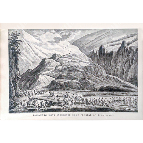 Наполеон. Прохождение горы Сен-Бернар. Гравюра. Париж. 1834