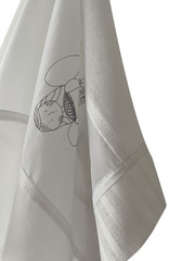 Палантин льняной, комбинированный с печатью 