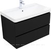 Aquanet 344747 Тумба с раковиной Вега 2.0 80 2 ящ. цв.черный (раковина Ирис) (344747)