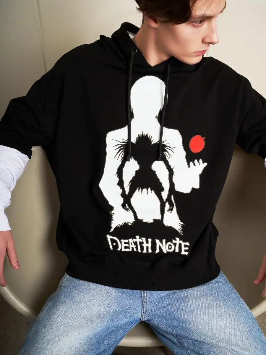 Худи женское мужское оверсайз с принтом аниме с капюшоном