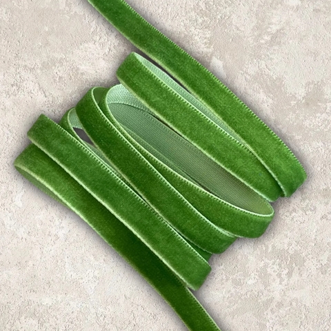 Лента бархатная 1 см фисташковый №53 (1метр)