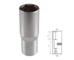 TOLSEN (TT16566) Головка торцевая глубокая шестигранная 1/2", 16 мм