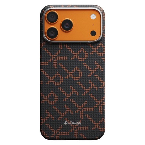 Чехол Pitaka Edge Case для iPhone 17 Pro Max, Чёрно-оранжевый монограм | Monogram Black/Orange