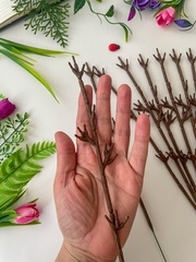 Ветка искусственная, коряга, дерево искусственное, зимний или осенний декор, 32 см, набор 15 штук.