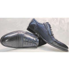 Модные мужские туфли оксфорд Ikoc 3805-4 Ash Blue Leather.