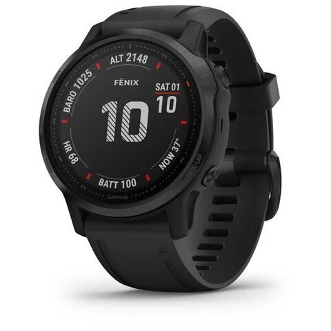 Мультиспортивные часы Garmin Fenix 6S Pro Black with Black Band  с навигатором
