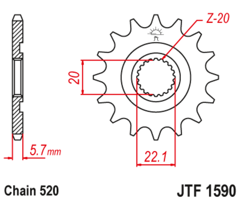 Звезда ведущая для мотоцикла RK C4016-13 (JTF1590-13)