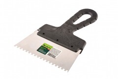 Шпатель 150 мм, зуб 4х4мм, нерж сталь, пластмассовая ручка, Сибртех, 85455