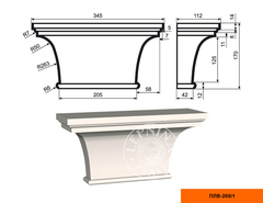 Пилястра ПЛВ-200/1 (капитель)