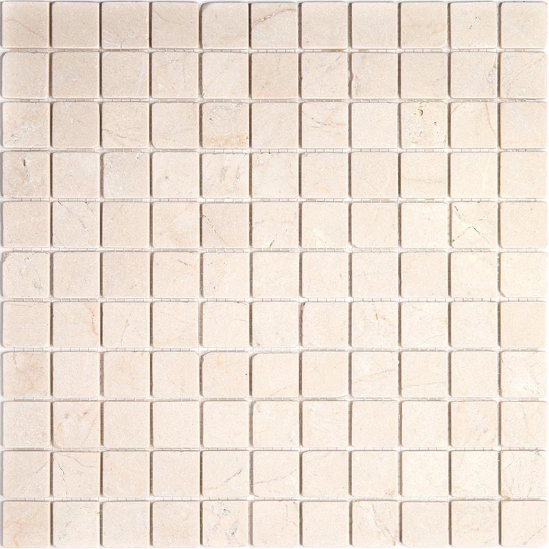 4M025-26T Crema Marfil Мозаика из мрамора 4 мм Natural i-Tilе бежевый светлый квадрат матовый