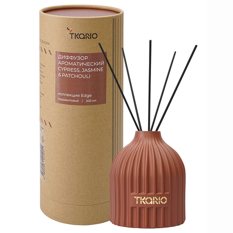 Диффузор ароматический 200мл Tkano Edge Cypress Jasmine & Patchouli терракотовый
