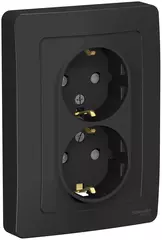 РОЗЕТКА С/У 2-я з/к шт. 16А 250В, антракцит BLNRS001126