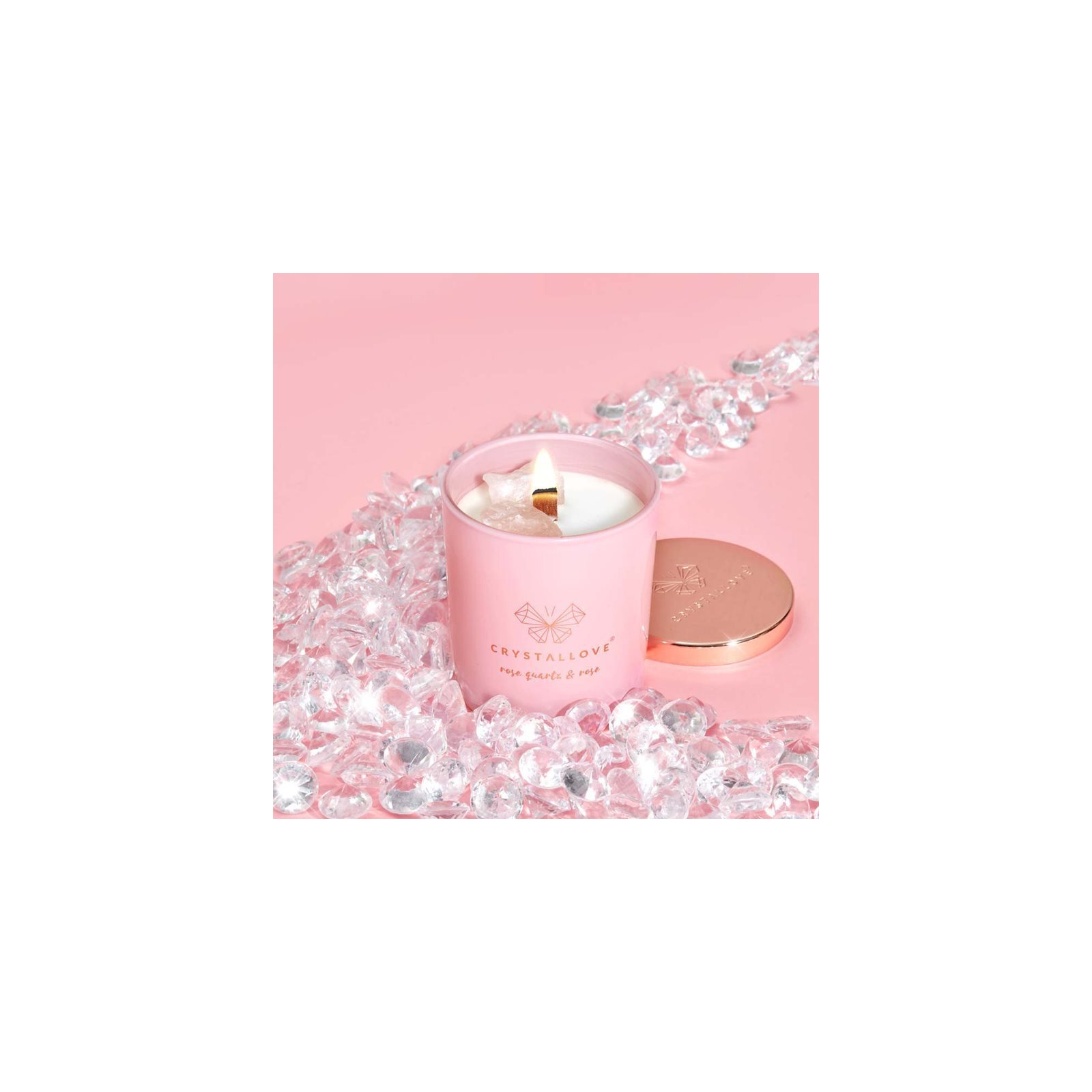 Crystallove ароматическая свеча Crystalized Scented Candle Rose Quartz &  Rose купить в Москве | Доставка по России.