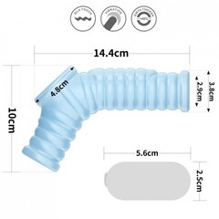 Насадка на пенис с вибрацией с рукавом для мошонки Wave Knights Ring голубая (14,4*2,8)