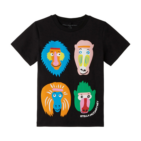 Футболка Stella McCartney Kids Monkeys Black