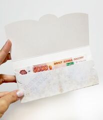 Конверт для денег, Птицы на светлом фоне, В день рождения, 17*8,7 см