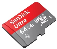 Карта памяти SanDisk microSDHC 64Gb UHS-I Ultra Class10 (48MB)