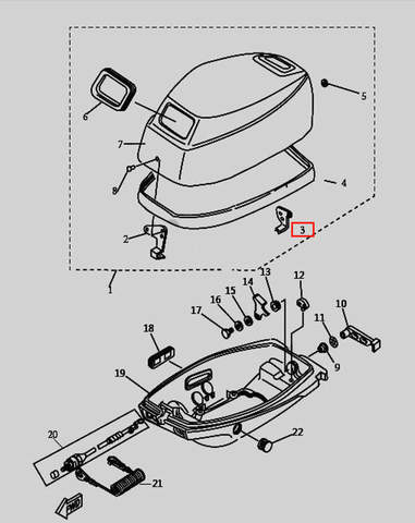 Защелка колпака для лодочного мотора T9.8 Sea-PRO