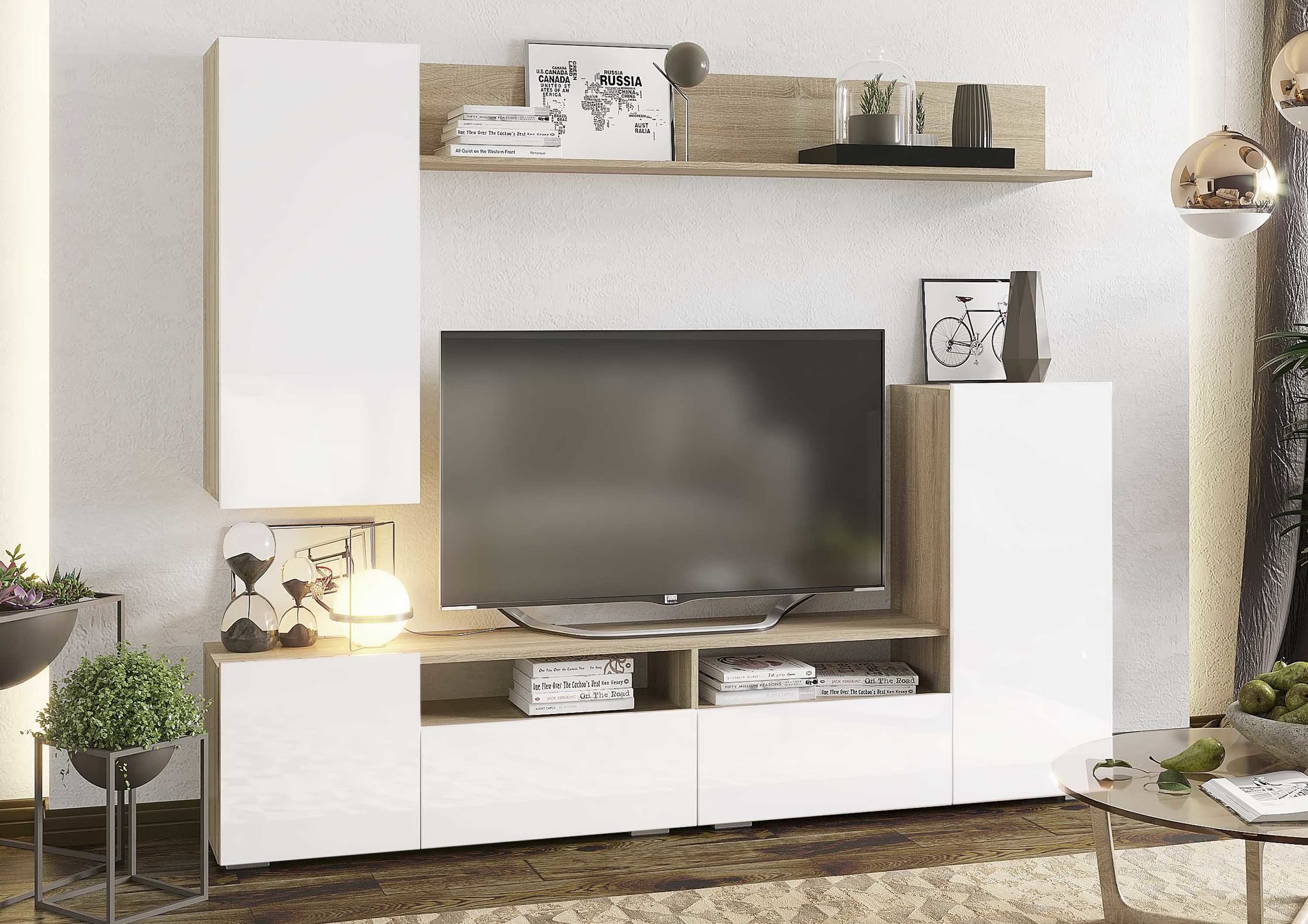 стенка дуб сонома белый