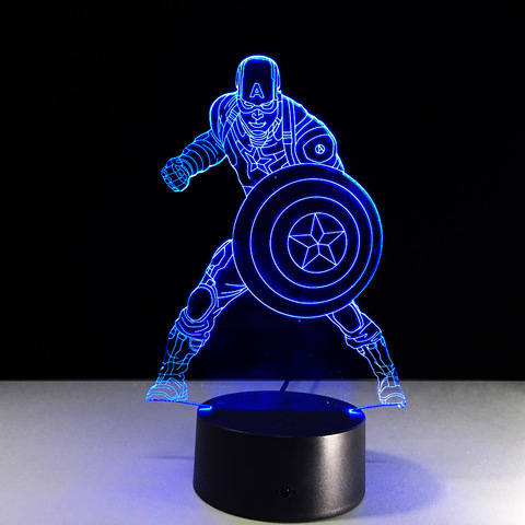 3D светильник Капитан Америка — 3D light Captain America