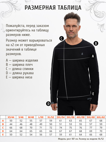Лонгслив чёрного цвета с круглым вырезом