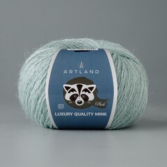 Пряжа "Норка" длинноворсовая Luxury, пух норки-70 % нейлон-30 %, мята