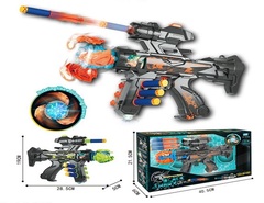 Автомат свето-муз на батар стреляет мяг пулями, 29*20