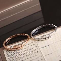 Браслет Змея-SERPENTI без камней , lux качество VGOLD цвет розовое золото