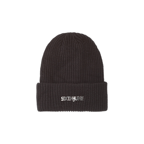 Metallic logo beanie Black