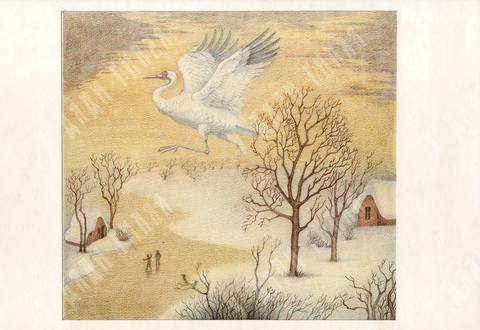 Пешков Р. В. Зима. Бумага, цветной карандаш. Россия, 2014 г.