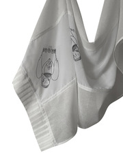 Палантин льняной, комбинированный с печатью 