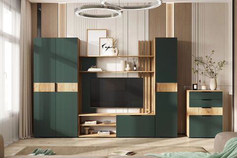 Гостиная Роджина №3 Изумрудный/Дуб крафт