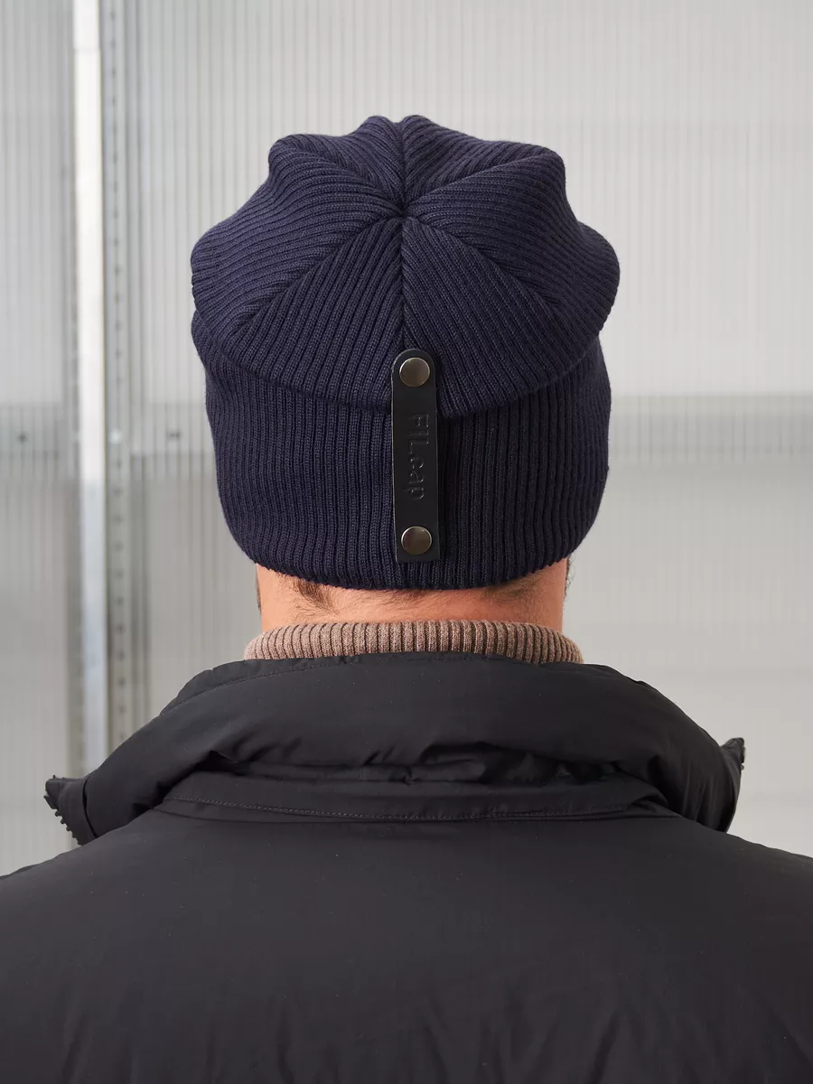 Шапка зимняя на флисе вязаная бини