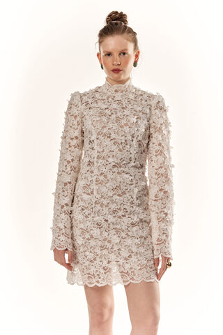 Платье кружевное Каприз ПУДРА