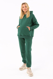 Утепленный спортивный костюм для беременных и кормящих 13125 зеленый