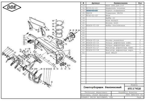 Корпус подшипника DDE ST1176LE / ST1387LET / ST9071LE (под подшипник SB204) (KC42-01-20)