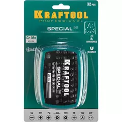 KRAFTOOL Special-32, с адаптером 32 шт, набор специальных бит (2610-H32)