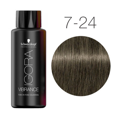 Schwarzkopf Igora Vibrance 7-24 (Средний русый пепельный бежевый) - Безаммиачный краситель для окрашивания тон-в-тон