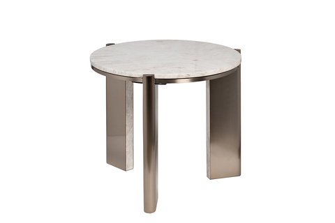 Стол журнальный d57x50см Garda Decor Cass White натуральный белый мрамор