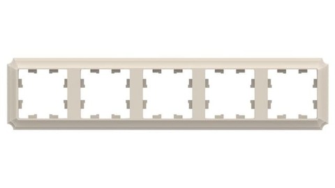 Рамка на 5 постов. Цвет Бежевый. Schneider Electric(Шнайдер электрик). AtlasDesign Antique. ATN100205