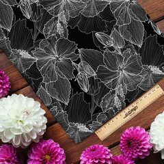 Ткань оксфорд 600 прозрачные цветы паутинкой