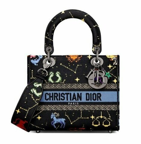 Сумка женская Dior Lady D-lite, модель среднего формата черный