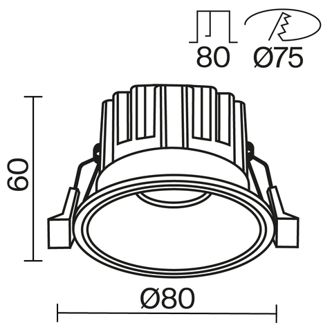 Встраиваемый светодиодный светильник Maytoni Round DL058-12W-DTW-B
