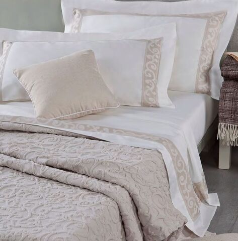 Постельное белье 2 спальное евро Mirabello San Marco М01 bianco/avorio