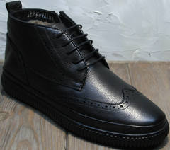 Теплые ботинки на зиму мужские Rifellini Rovigo C8208 Black