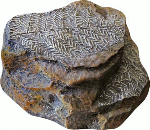 Декоративная крышка люка - Камень с папоротником из полистоуна