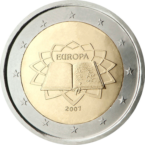 Комплект/набор из 13 монет 2 евро 2007 50 лет подписанию Римского договора. UNC