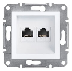 РОЗЕТКА КОМП С/У 2-ГНЕЗДА RJ45 CAT5E МЕХ БЕЛЫЙ ASFORA /SCHNEIDER/