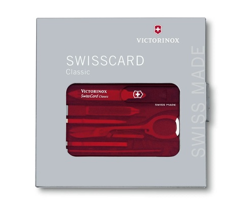 Швейцарская карта Victorinox SwissCard, Red Transparent (0.7100.T)