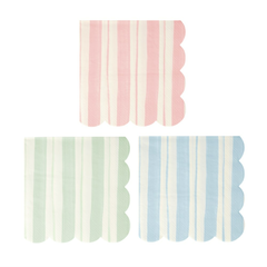 Салфетки маленькие "Пастель в полоску" 16 шт. (2023) (12,7 х 12,7 см)